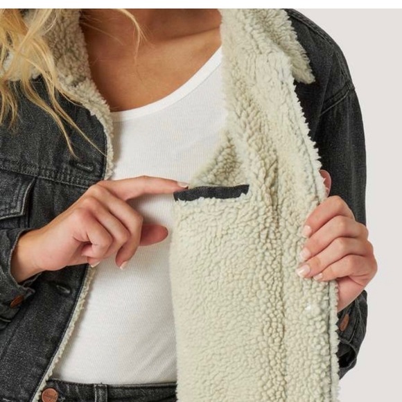 Wrangler womens indigood denim dye sherpa jacket size small - Picture 4 of 9